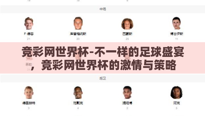 竞彩网世界杯-不一样的足球盛宴，竞彩网世界杯的激情与策略，竞彩网世界杯，激情与策略的足球盛宴