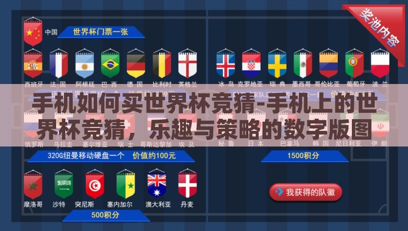 手机如何买世界杯竞猜-手机上的世界杯竞猜，乐趣与策略的数字版图，手机世界杯竞猜，一款乐趣与策略并存的数字版图