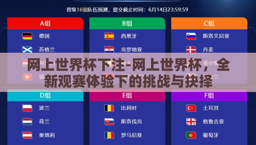 网上世界杯下注-网上世界杯，全新观赛体验下的挑战与抉择，深度探索，网上世界杯下注的挑战与抉择