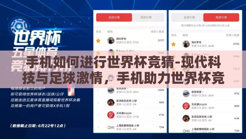 手机如何进行世界杯竞猜-现代科技与足球激情，手机助力世界杯竞猜新体验，用手机激活世界杯竞猜，现代科技让足球激情更嗨