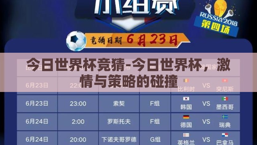 今日世界杯竞猜-今日世界杯，激情与策略的碰撞，竞猜世界杯，激情策略碰撞