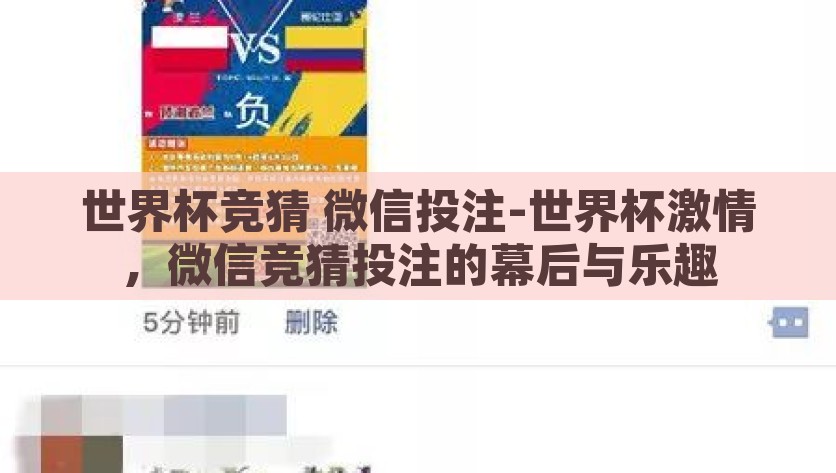 世界杯竞猜 微信投注-世界杯激情，微信竞猜投注的幕后与乐趣，揭秘，世界杯竞猜微信投注的幕后与乐趣