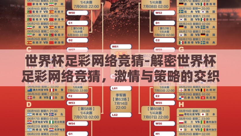世界杯足彩网络竞猜-解密世界杯足彩网络竞猜，激情与策略的交织，探秘世界杯足彩网络竞猜，激情与策略的双重奏鸣