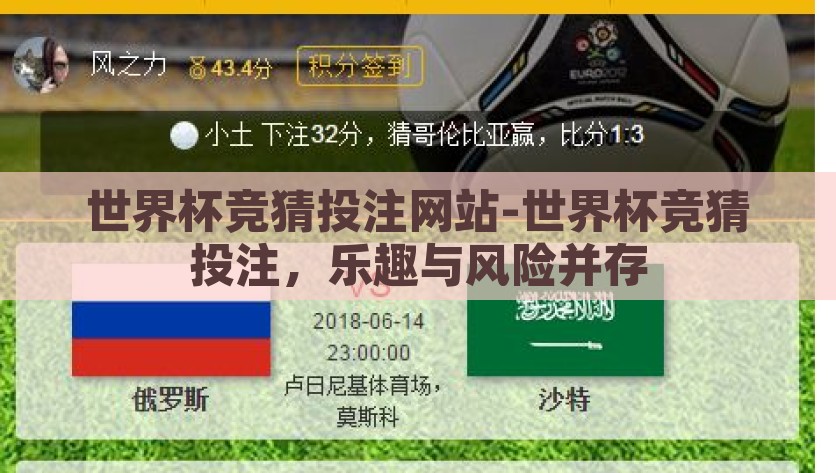 世界杯竞猜投注网站-世界杯竞猜投注，乐趣与风险并存，探究世界杯竞猜投注网站的乐趣与风险
